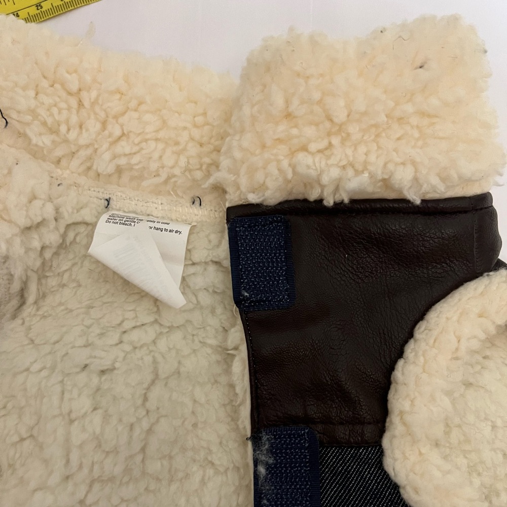 Small Dog Sherpa Denim Jacket Size XS - Picture 7 of 7